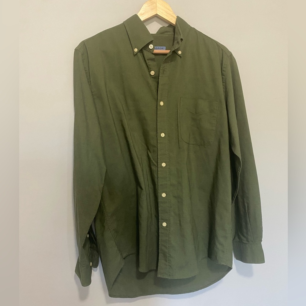 Blassport Green Casual Long Sleeve Button Down Shirt Size Medium Men’s